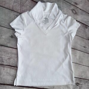 EUC Girls XS Slazenger White Collared VNeck SS Golf Polo